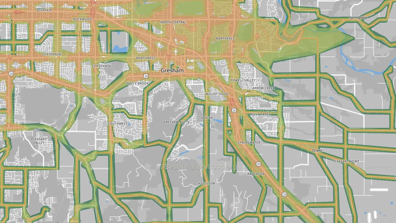 97080, OR Map of Noise Levels in 97080
