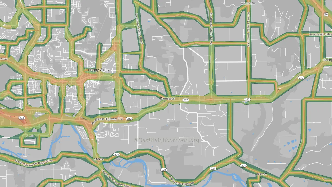 97089, OR Map of Noise Levels in 97089