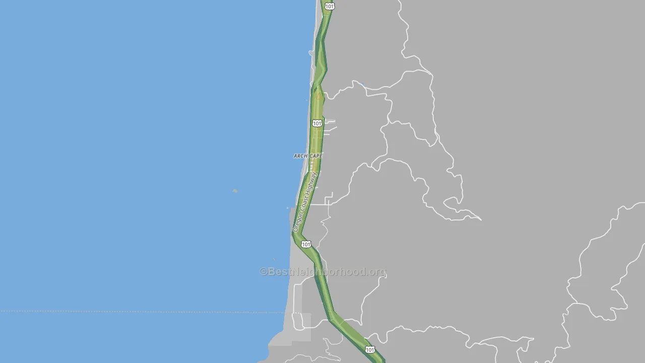 97102, OR Map of Noise Levels in 97102