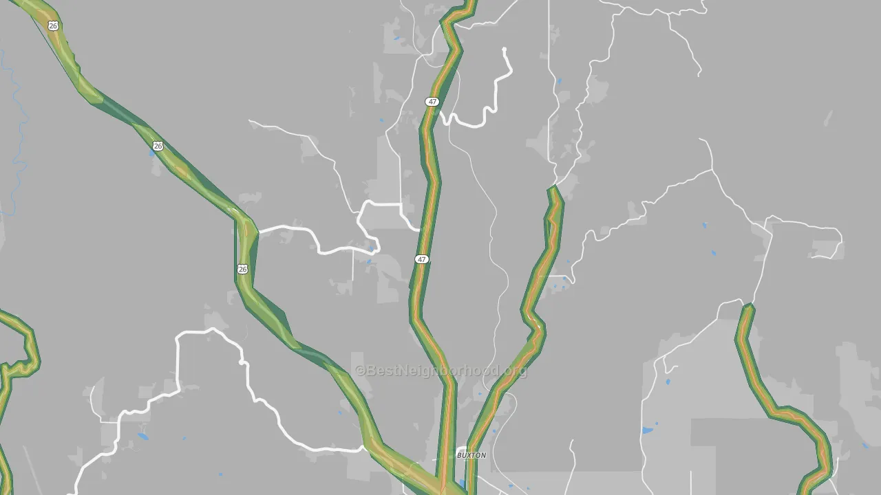 97109, OR Map of Noise Levels in 97109