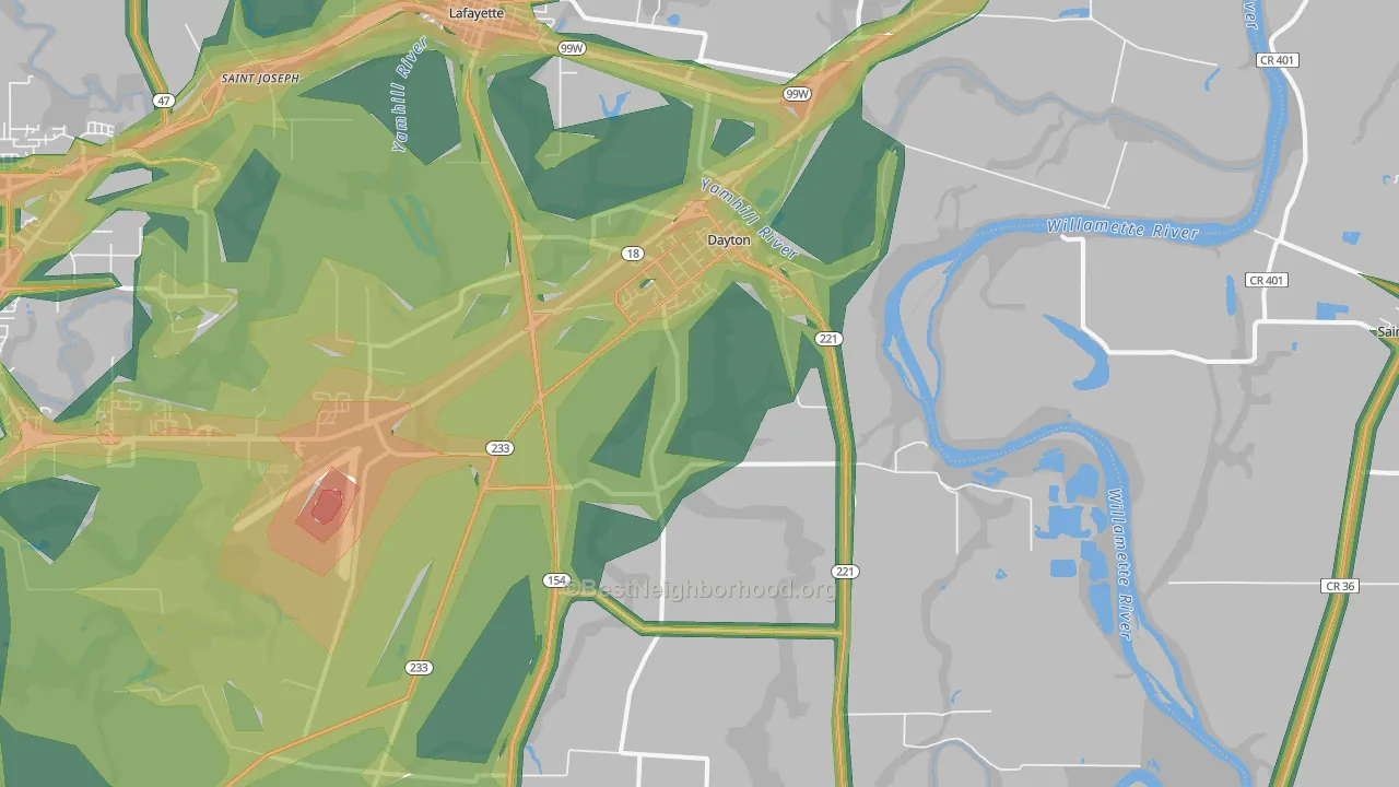97114, OR Map of Noise Levels in 97114