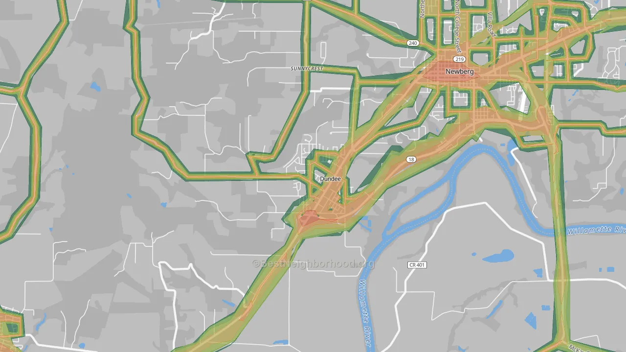 97115, OR Map of Noise Levels in 97115