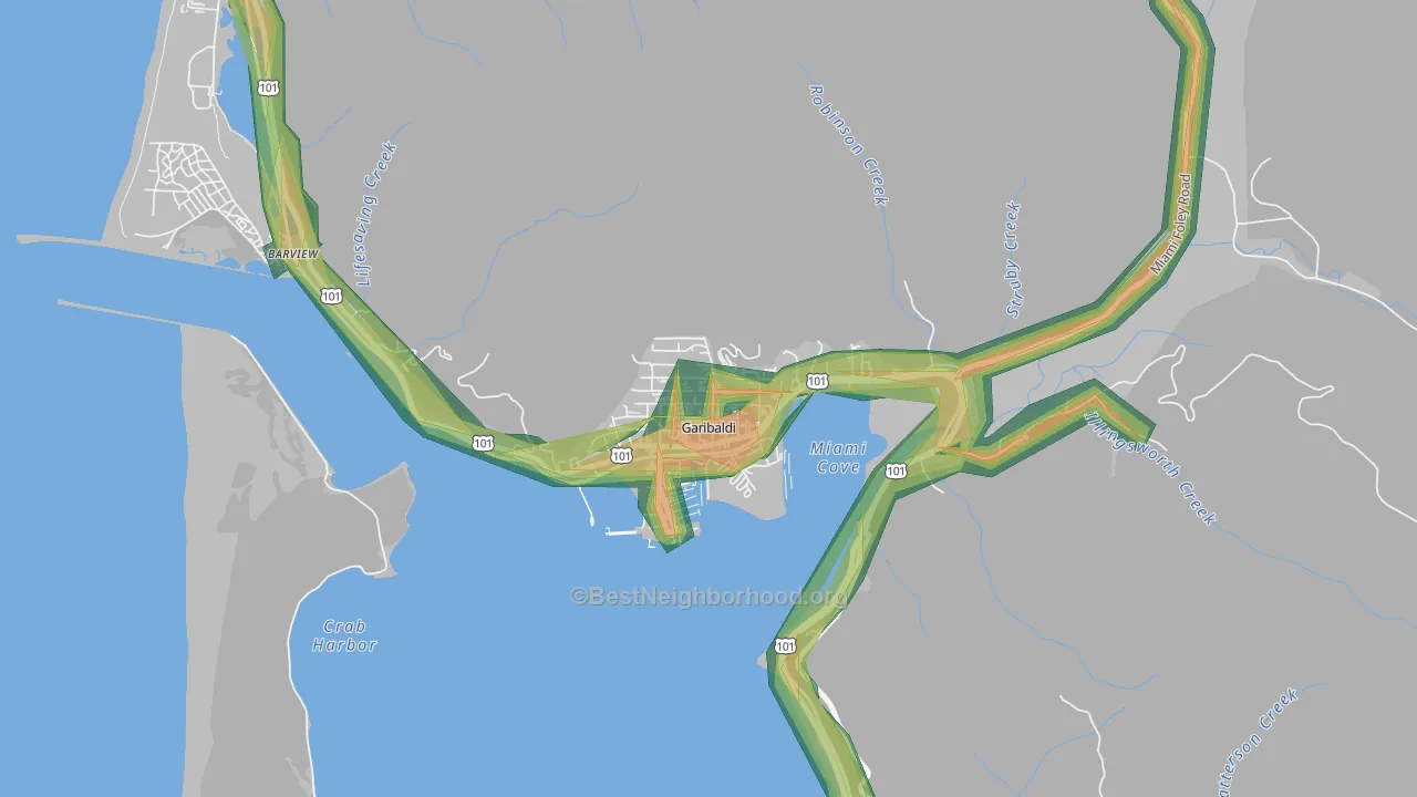 97118, OR Map of Noise Levels in 97118
