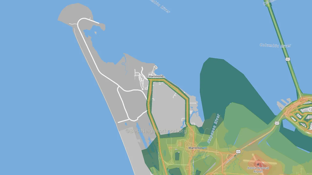 97121, OR Map of Noise Levels in 97121