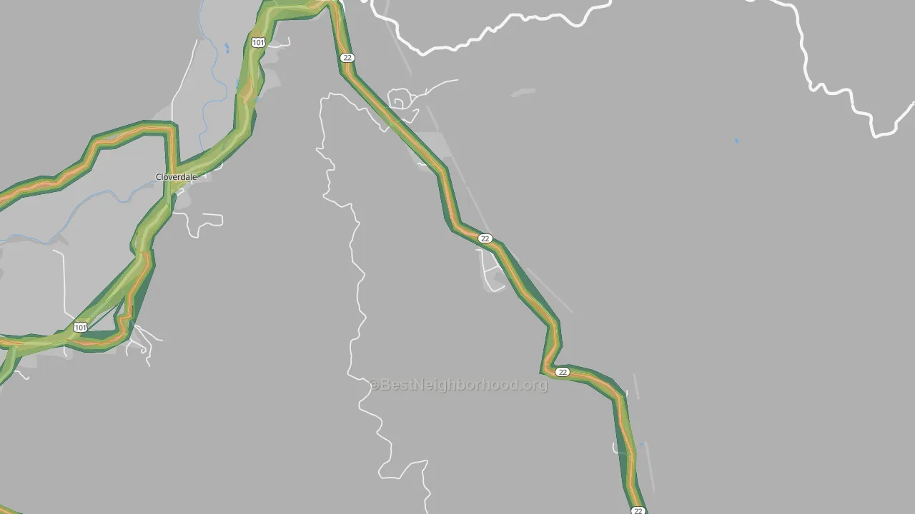 97122, OR Map of Noise Levels in 97122