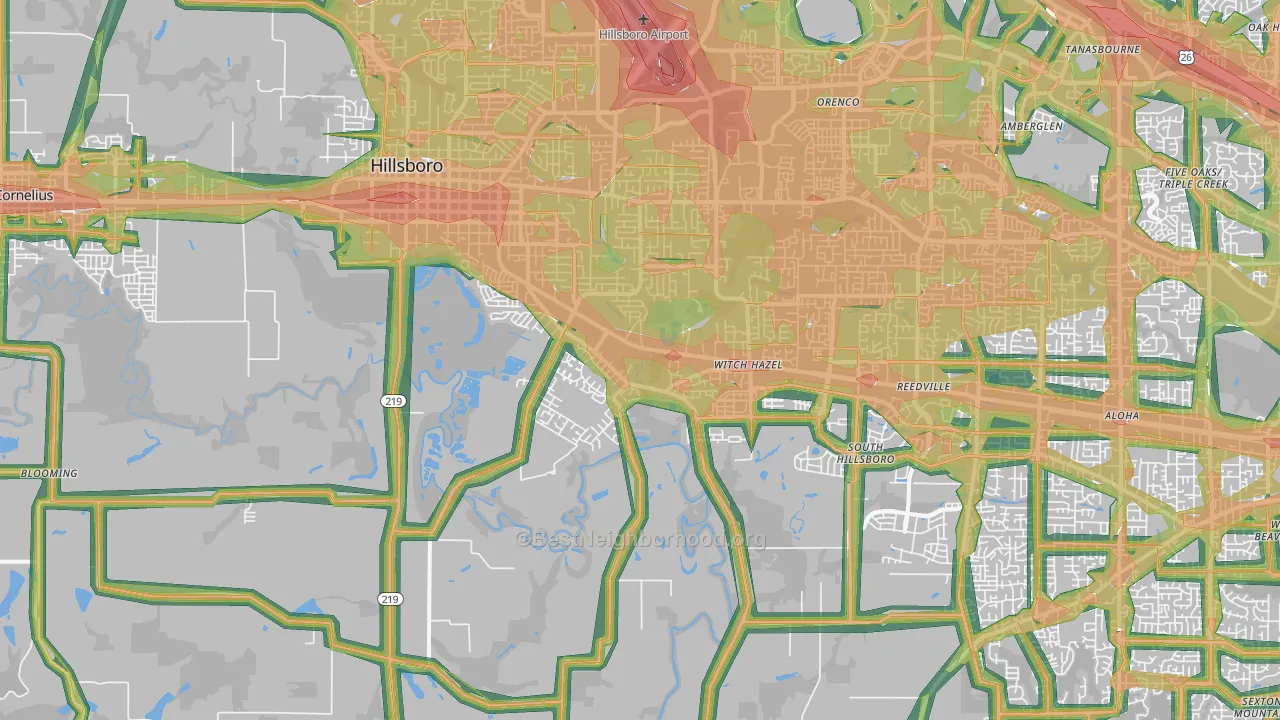 97123, OR Map of Noise Levels in 97123