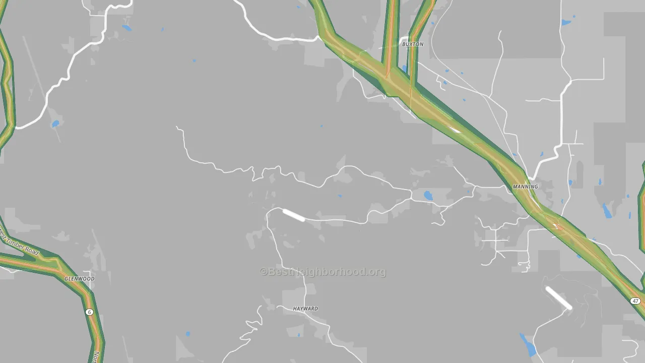 97125, OR Map of Noise Levels in 97125