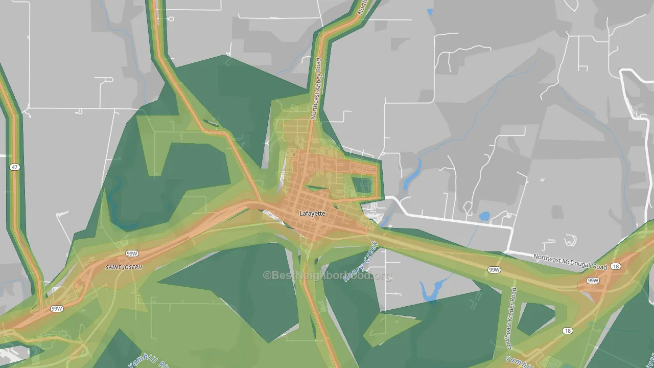 97127, OR Map of Noise Levels in 97127