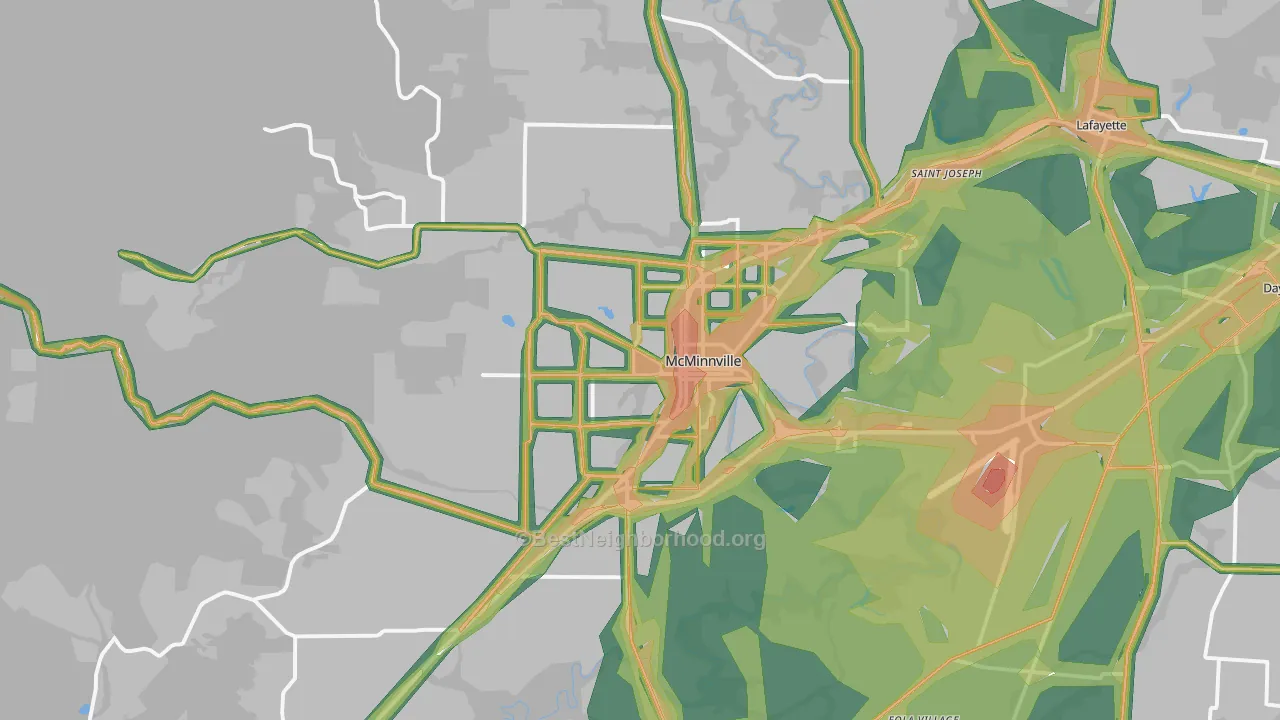 97128, OR Map of Noise Levels in 97128