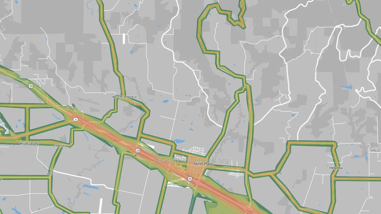 97133, OR Map of Noise Levels in 97133