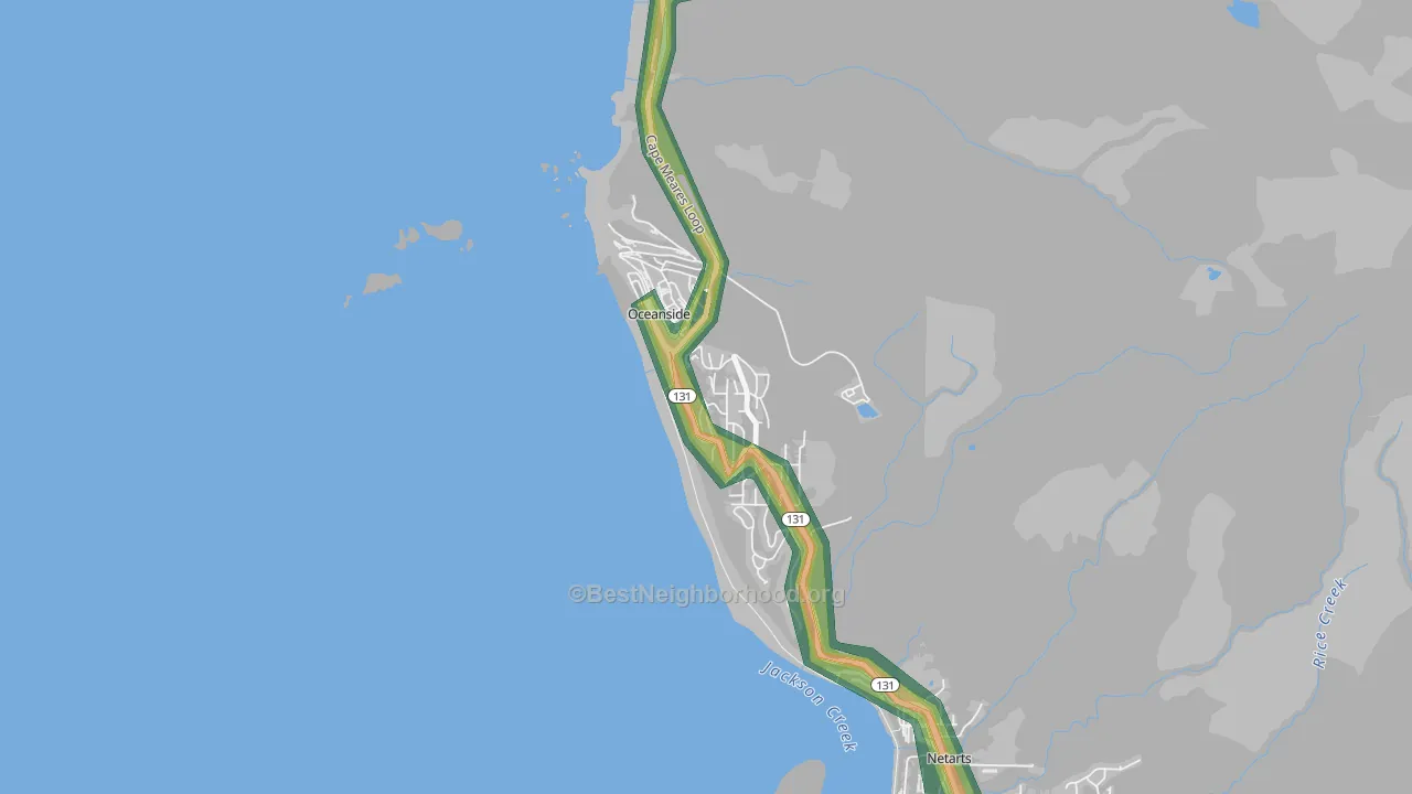 97134, OR Map of Noise Levels in 97134