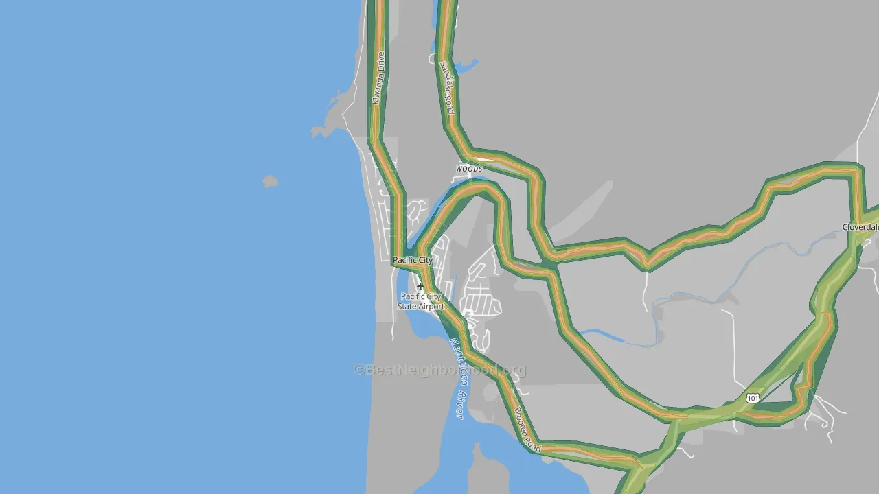 97135, OR Map of Noise Levels in 97135