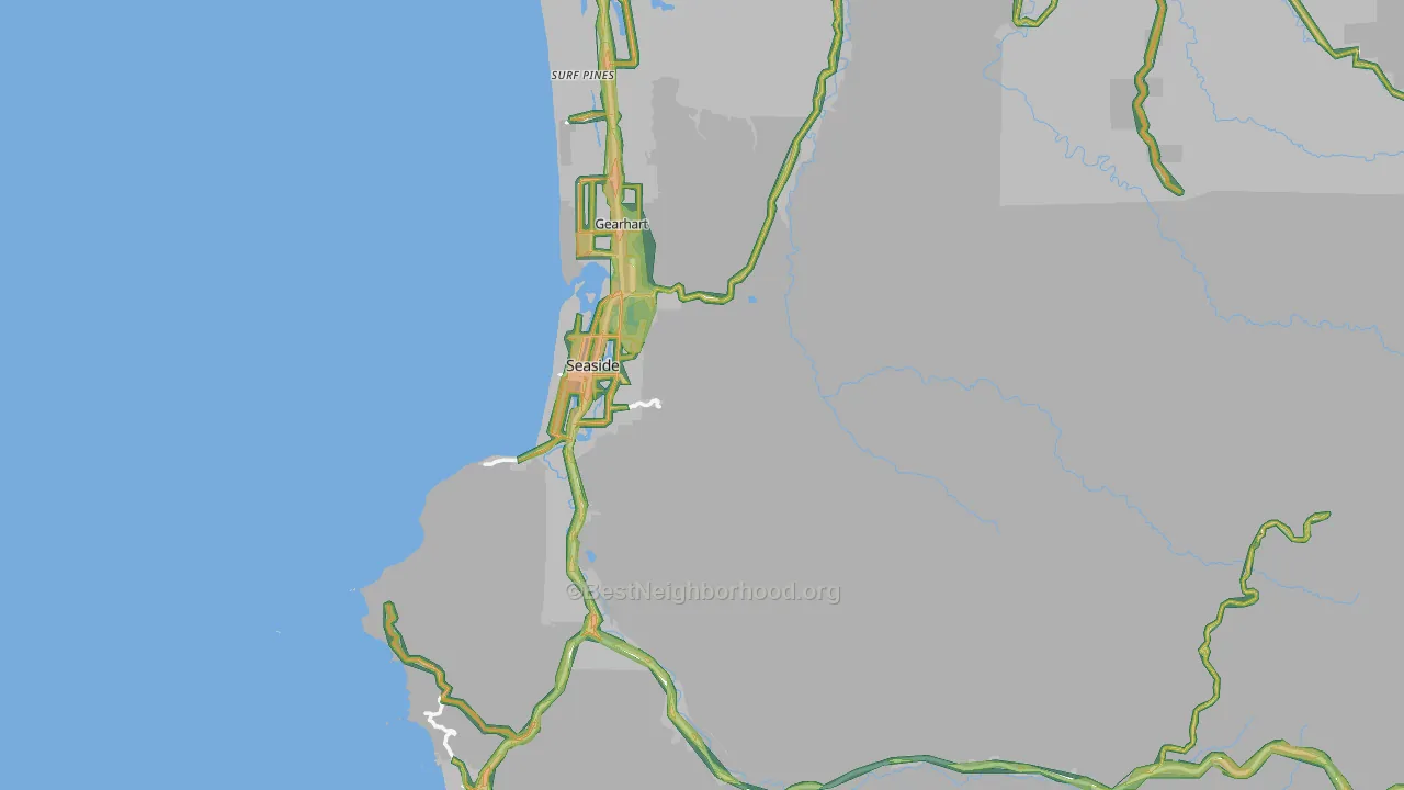 97138, OR Map of Noise Levels in 97138