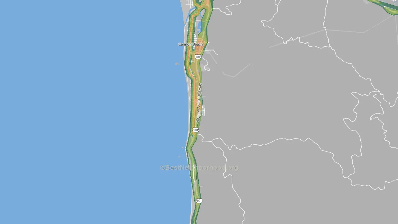 97145, OR Map of Noise Levels in 97145