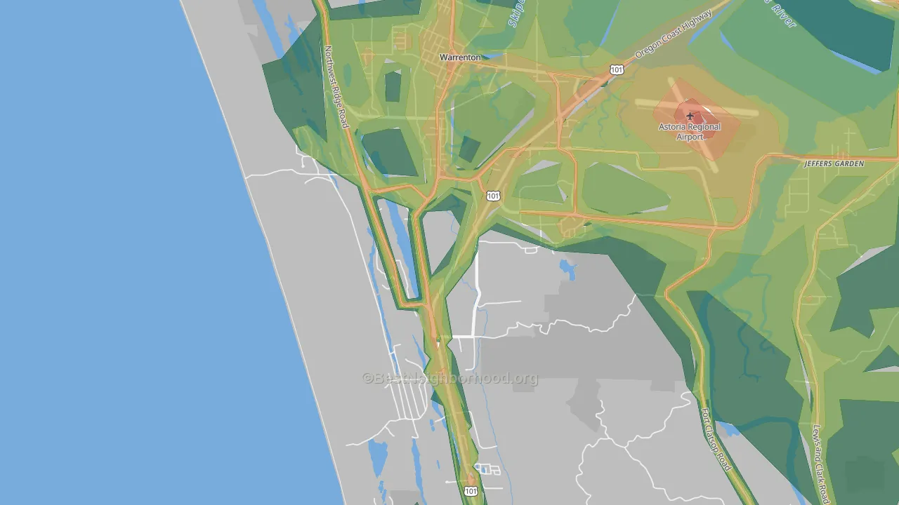 97146, OR Map of Noise Levels in 97146