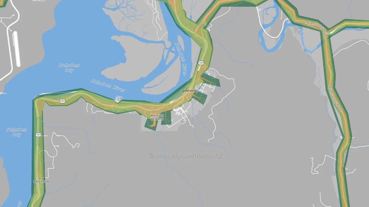 97147, OR Map of Noise Levels in 97147