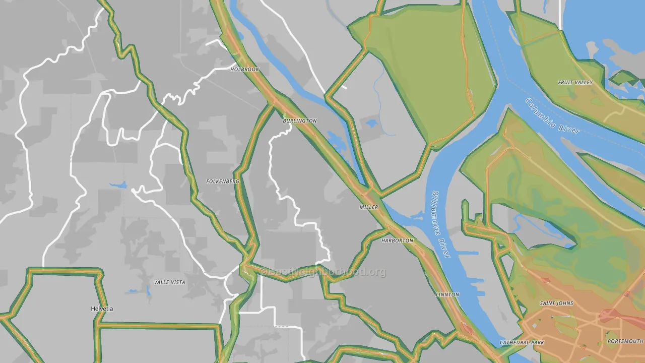 97231, OR Map of Noise Levels in 97231