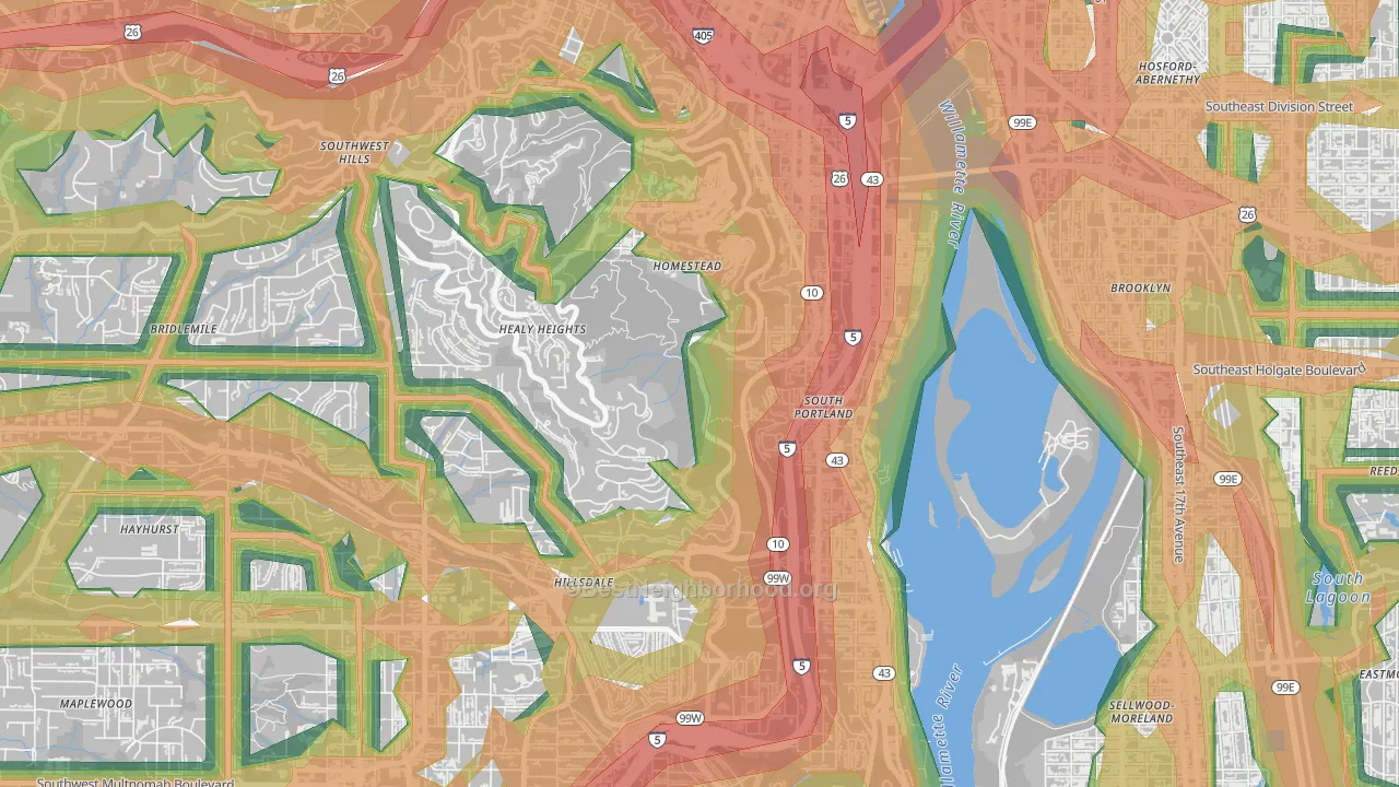 97239, OR Map of Noise Levels in 97239