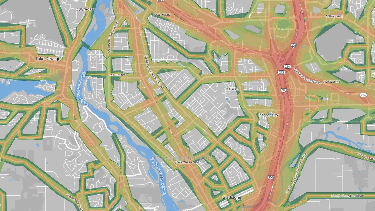 97267, OR Map of Noise Levels in 97267