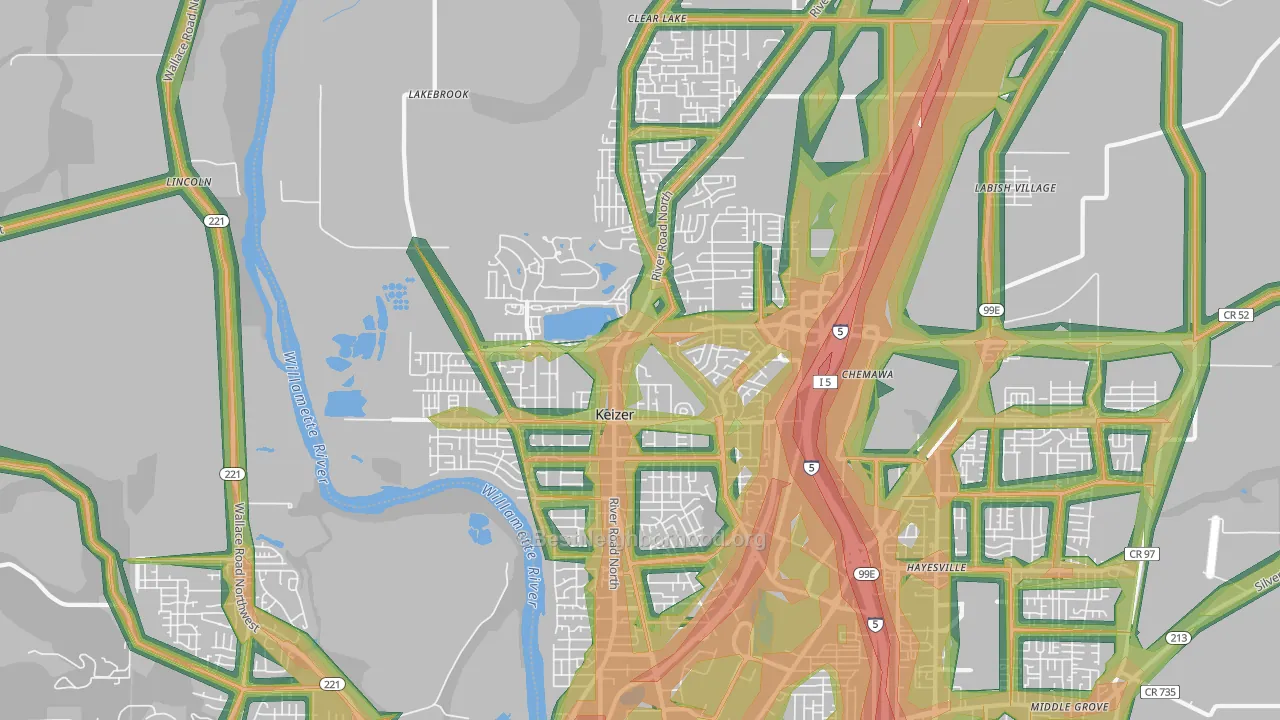 97303, OR Map of Noise Levels in 97303