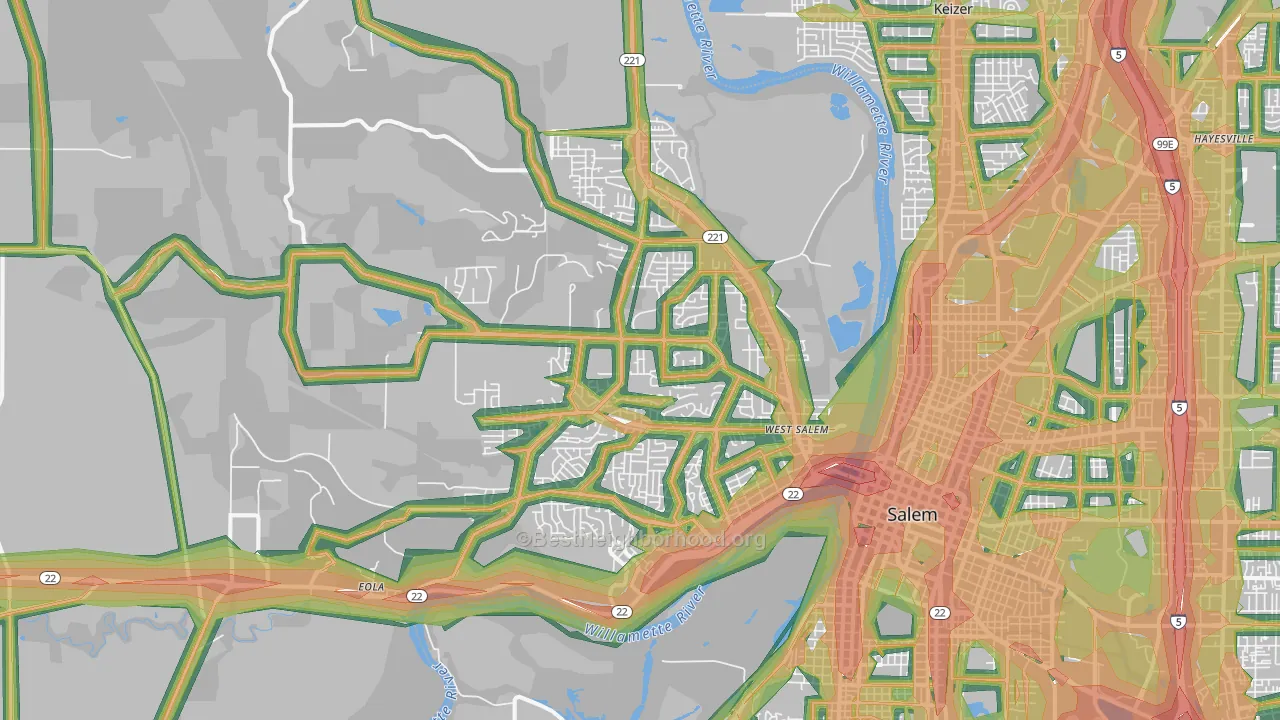 97304, OR Map of Noise Levels in 97304