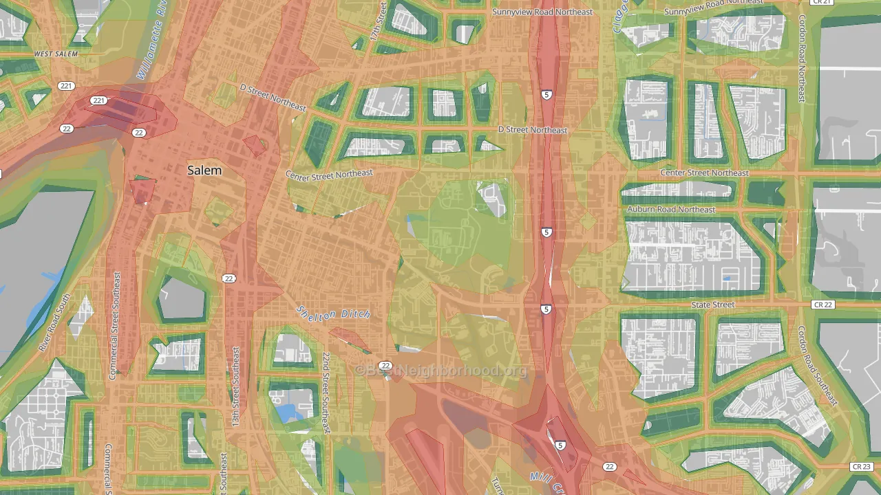 97310, OR Map of Noise Levels in 97310