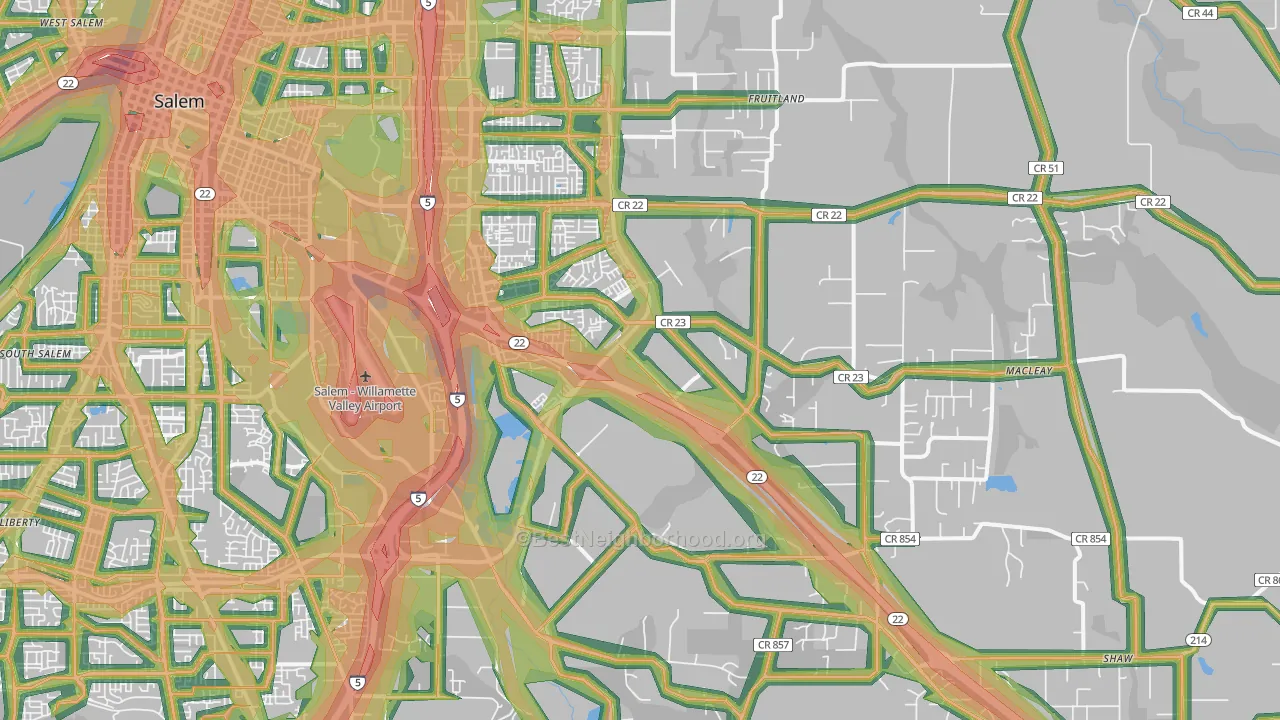 97317, OR Map of Noise Levels in 97317