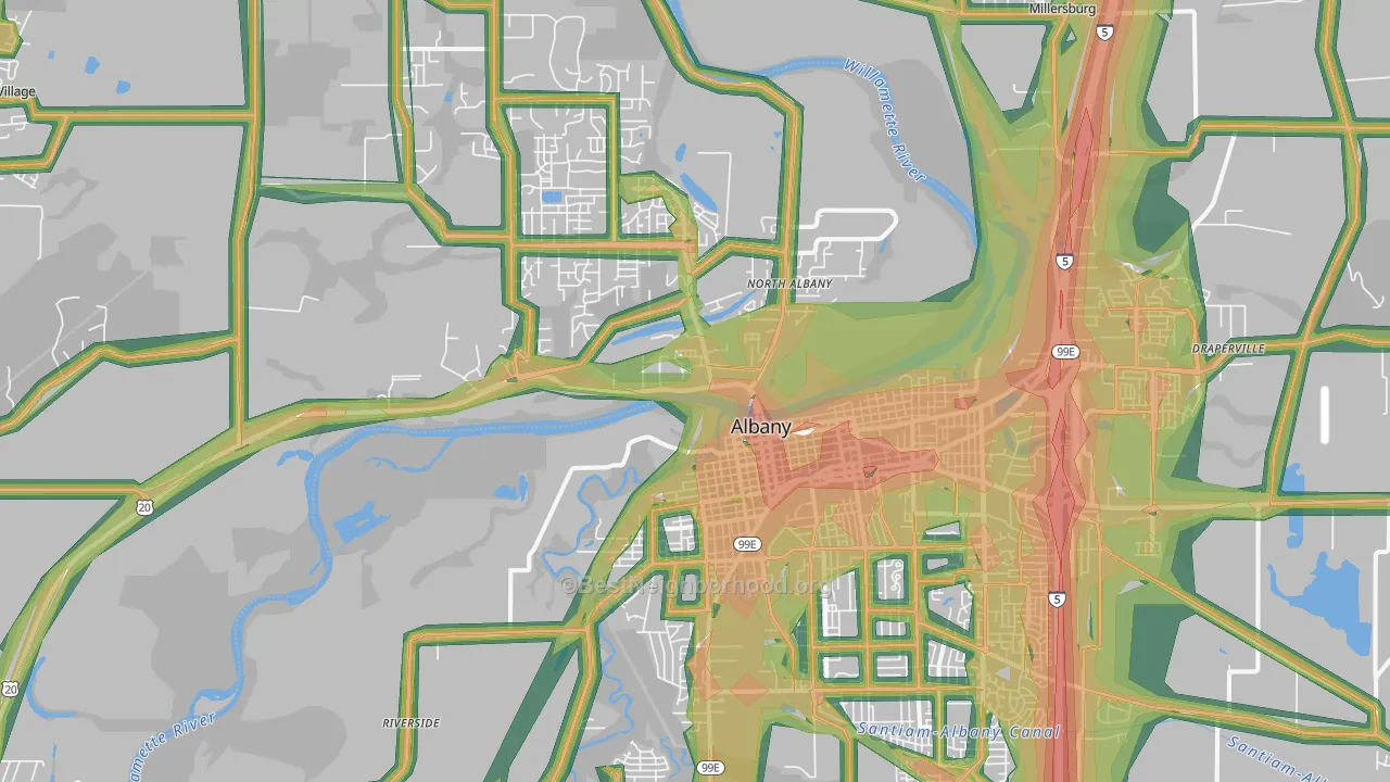 97321, OR Map of Noise Levels in 97321