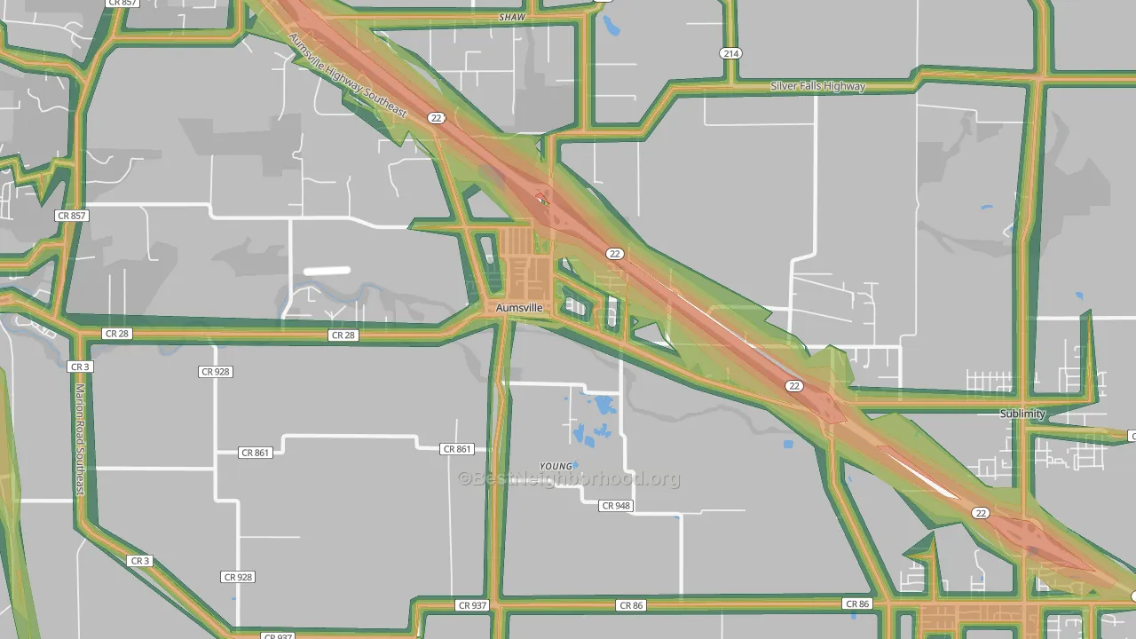 97325, OR Map of Noise Levels in 97325