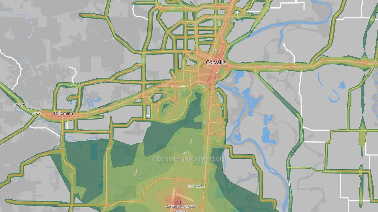 97333, OR Map of Noise Levels in 97333