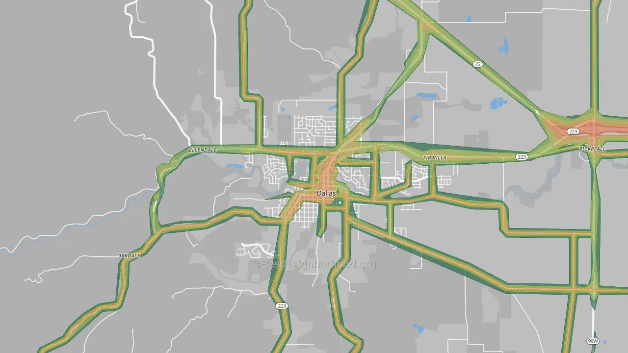 97338, OR Map of Noise Levels in 97338