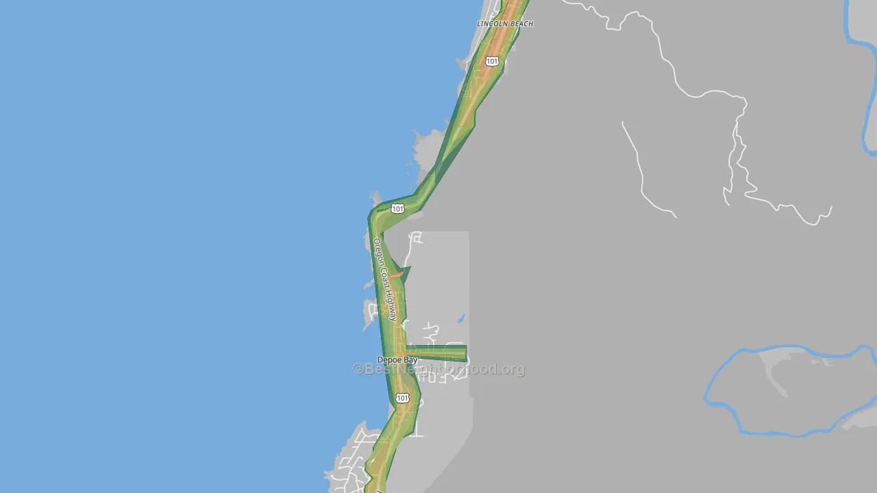 97341, OR Map of Noise Levels in 97341