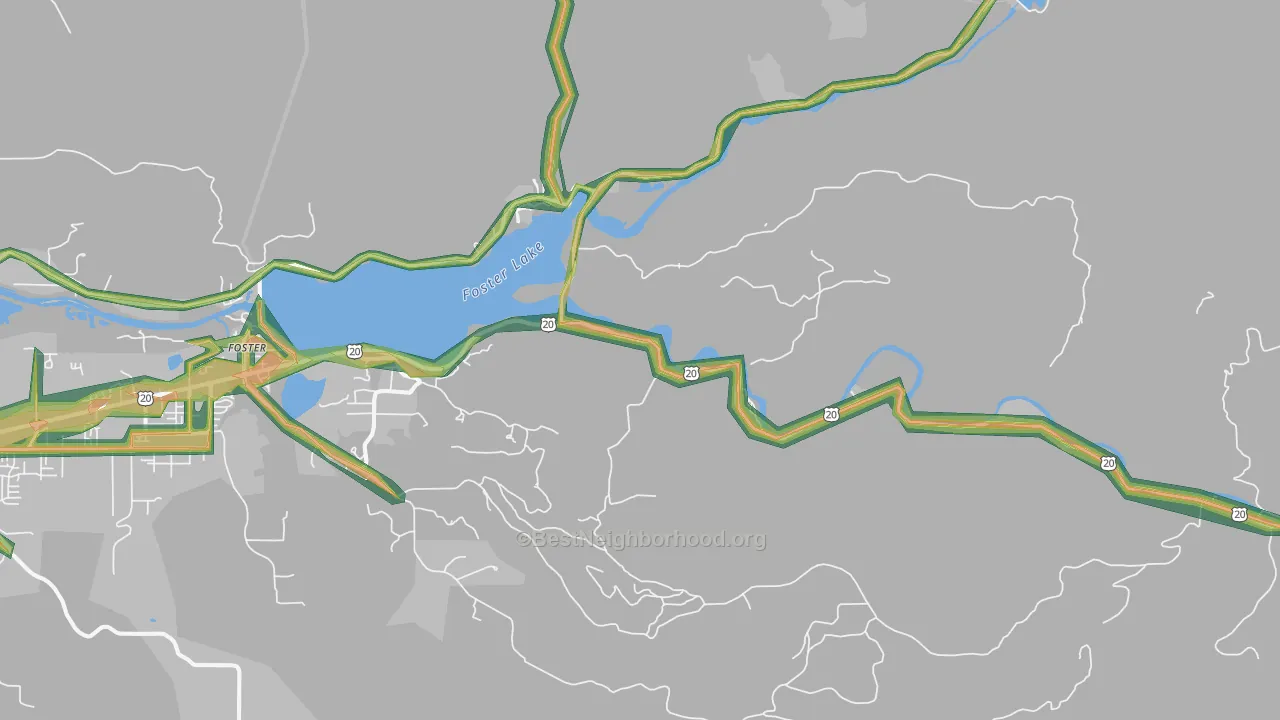 97345, OR Map of Noise Levels in 97345