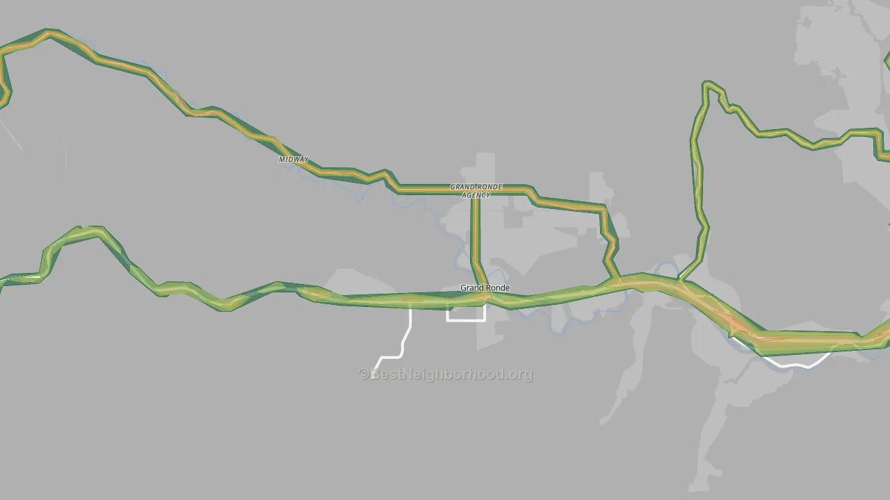 97347, OR Map of Noise Levels in 97347