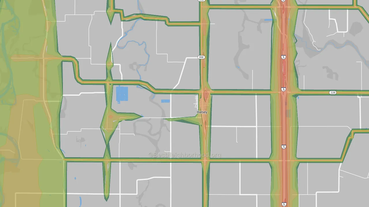 97348, OR Map of Noise Levels in 97348