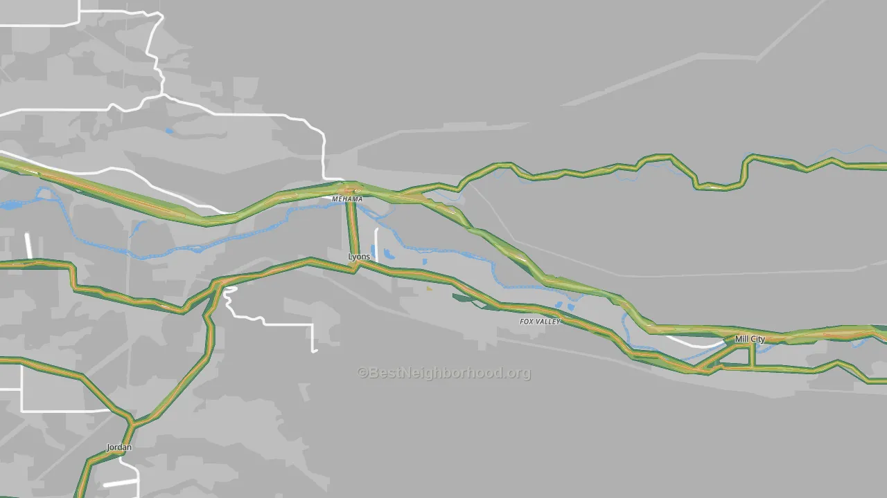 97358, OR Map of Noise Levels in 97358