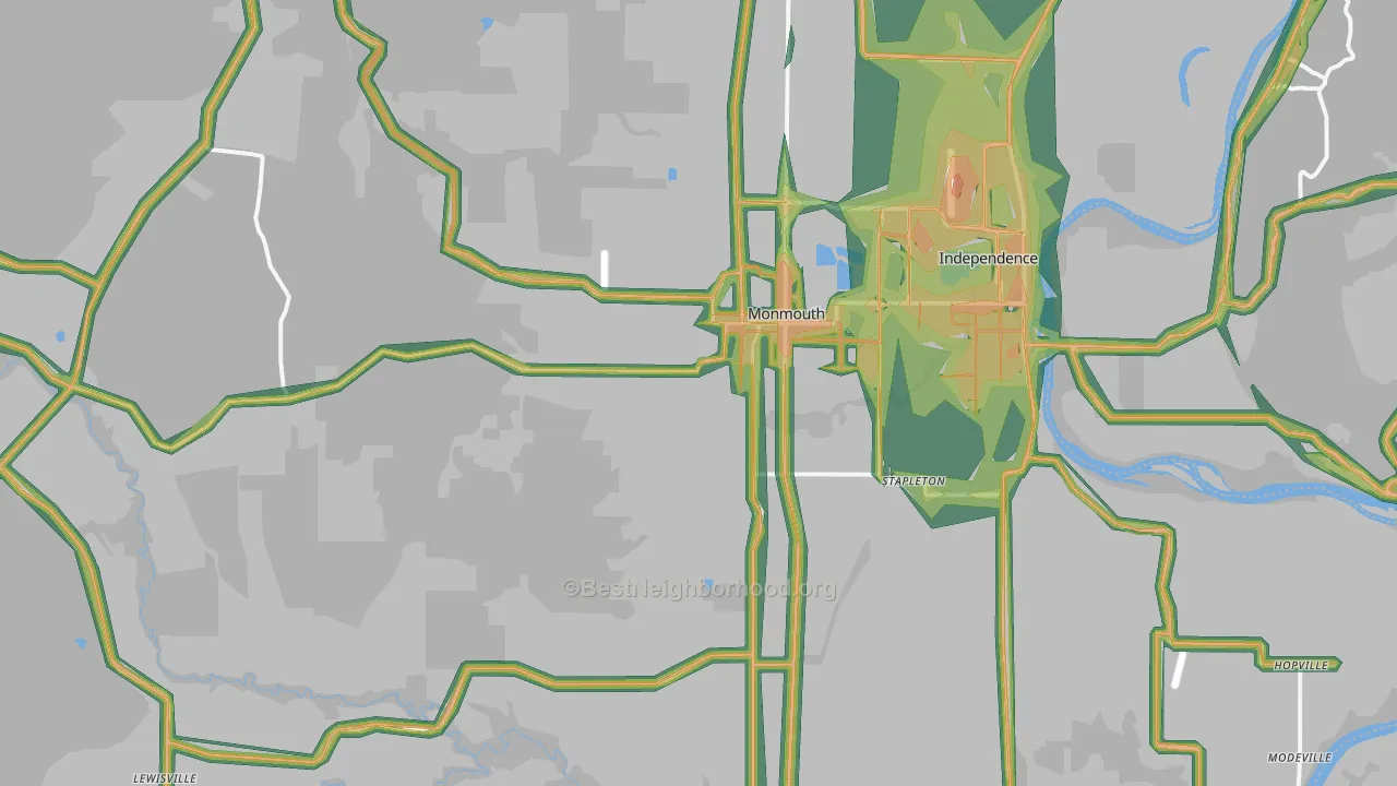 97361, OR Map of Noise Levels in 97361