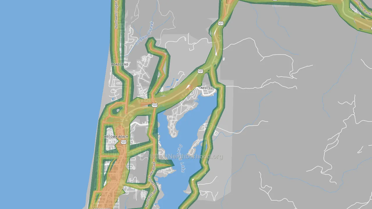 97364, OR Map of Noise Levels in 97364