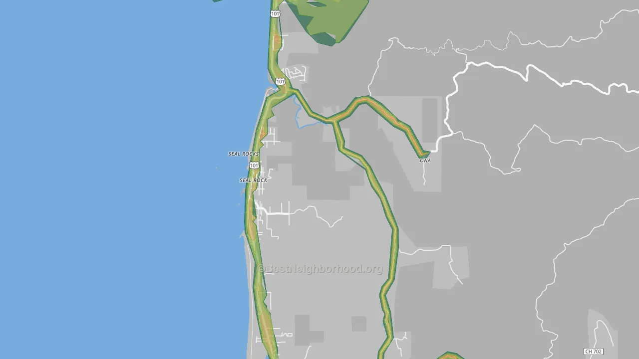 97376, OR Map of Noise Levels in 97376