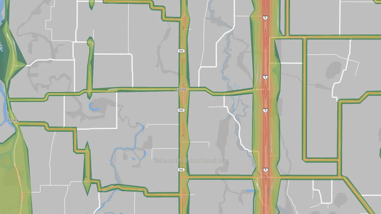 97377, OR Map of Noise Levels in 97377