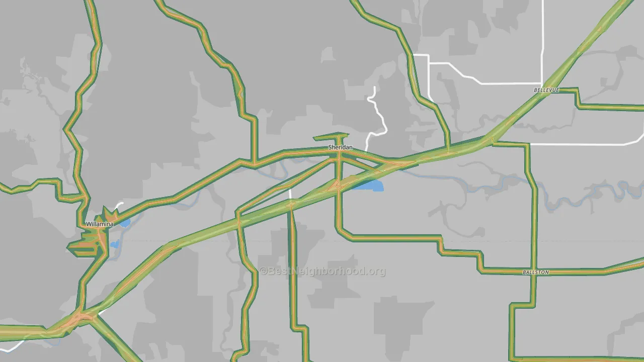 97378, OR Map of Noise Levels in 97378