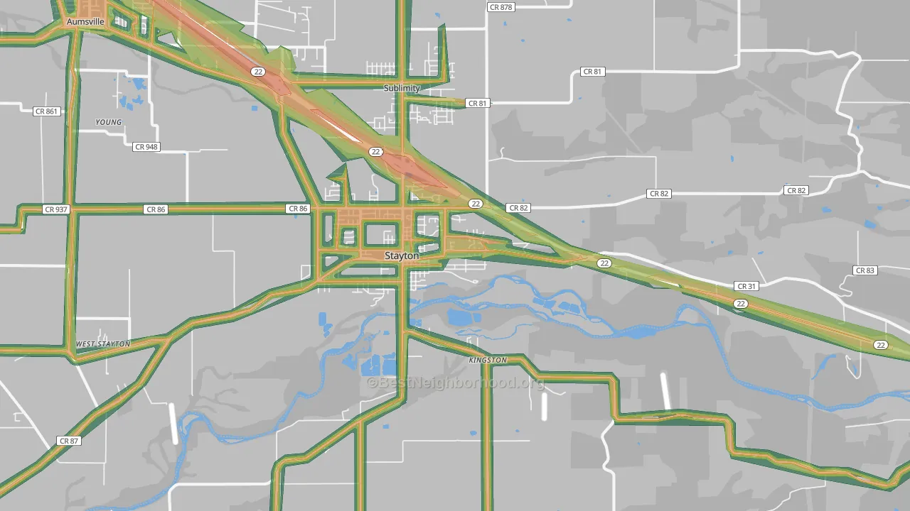 97383, OR Map of Noise Levels in 97383