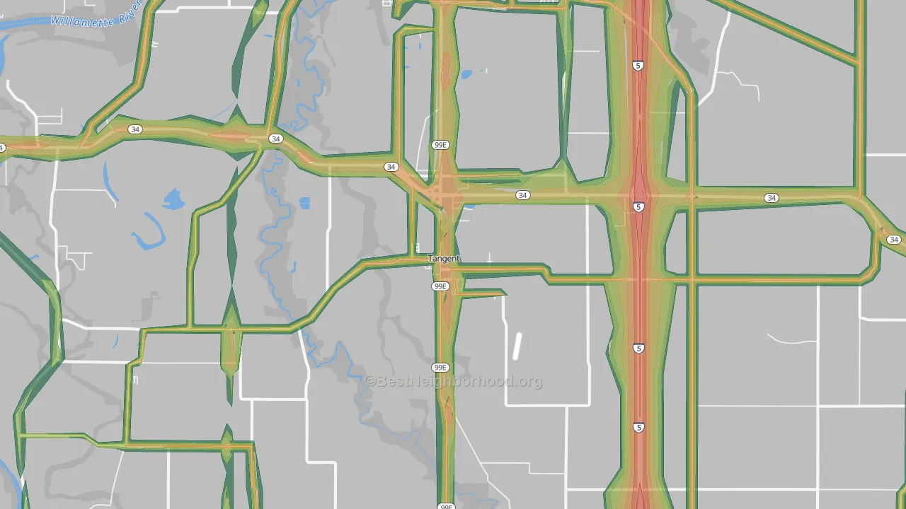 97389, OR Map of Noise Levels in 97389