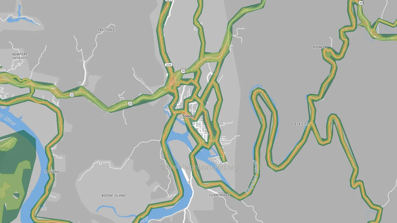 97391, OR Map of Noise Levels in 97391