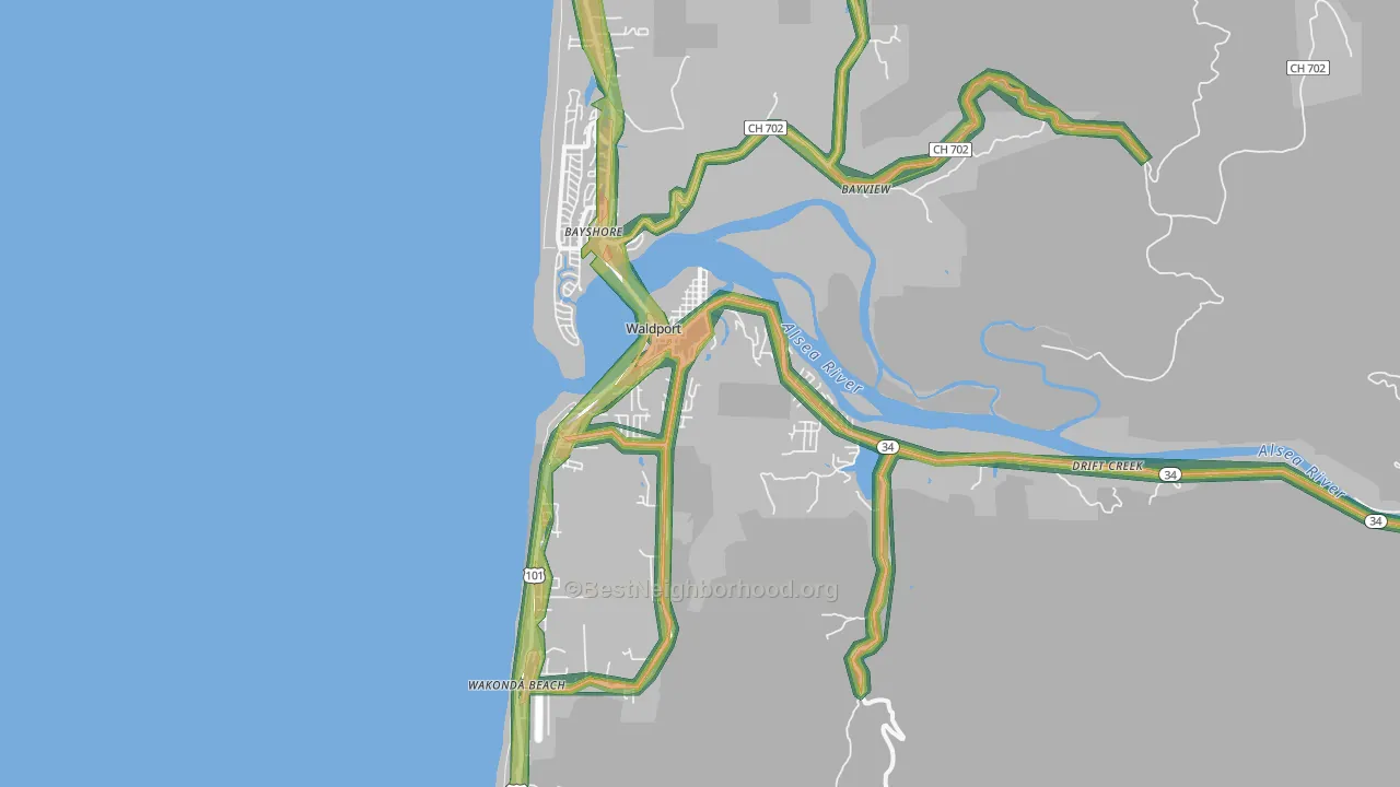 97394, OR Map of Noise Levels in 97394