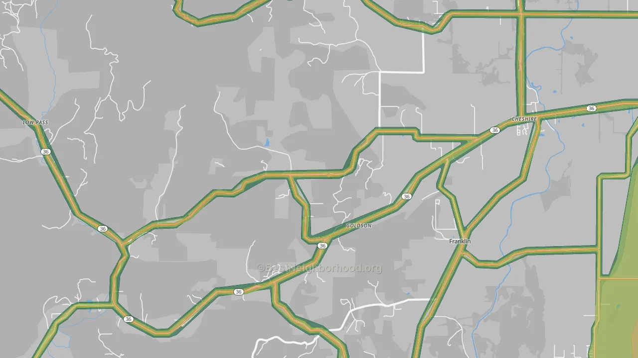 97419, OR Map of Noise Levels in 97419