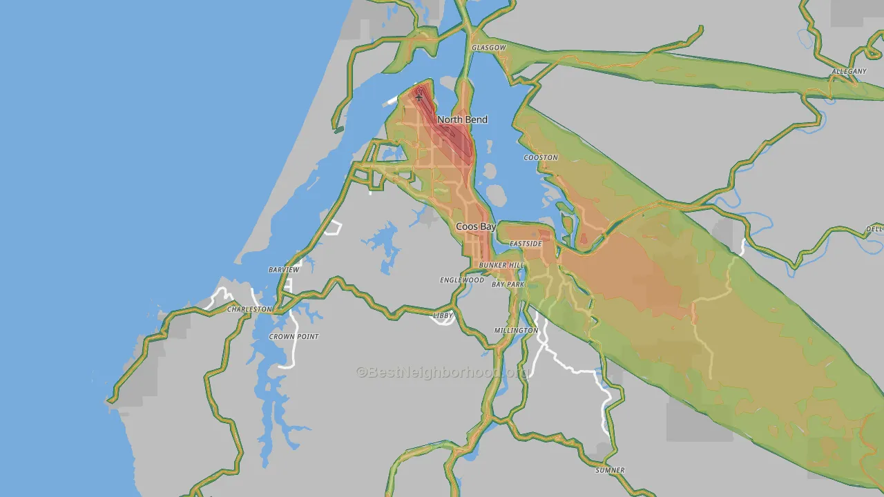97420, OR Map of Noise Levels in 97420