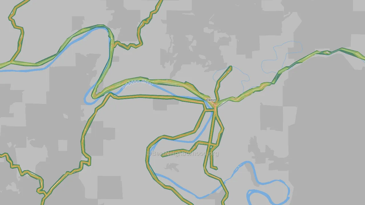 97436, OR Map of Noise Levels in 97436