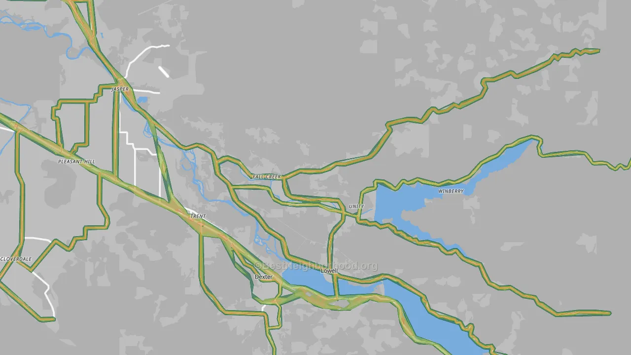 97438, OR Map of Noise Levels in 97438