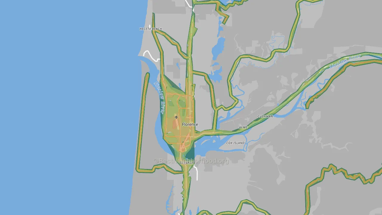 97439, OR Map of Noise Levels in 97439